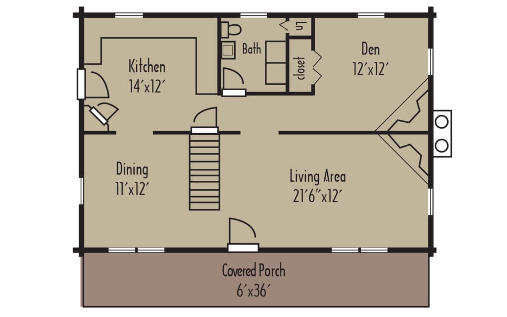 Craftsman Jefferson Gallery 1stFloorH Craftsman Jefferson Gallery 1stFloorH - Coventry Log Homes