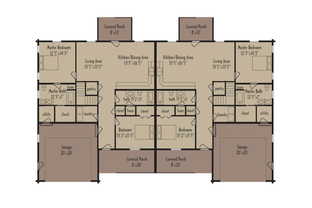 Duplex FloorPlan Duplex FloorPlan - Coventry Log Homes