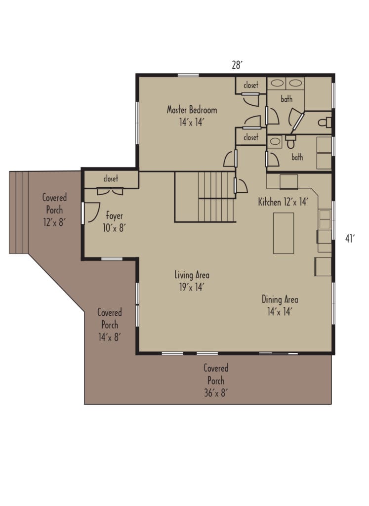 Timber Frame Birchwood 1stFloor - Coventry Log Homes