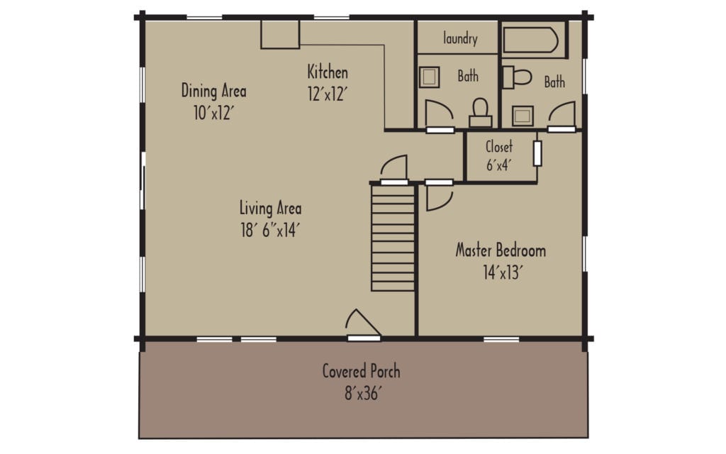 Tradesman Clearwater 1stFloorH - Coventry Log Homes
