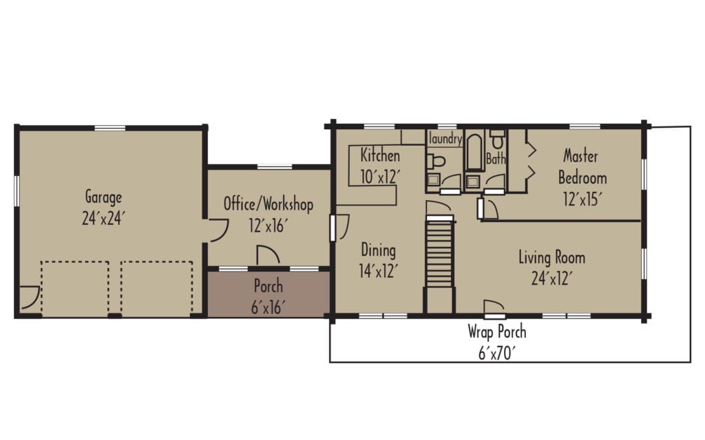 Tradesman Homestead 1stFloorH Tradesman Homestead 1stFloorH - Coventry Log Homes